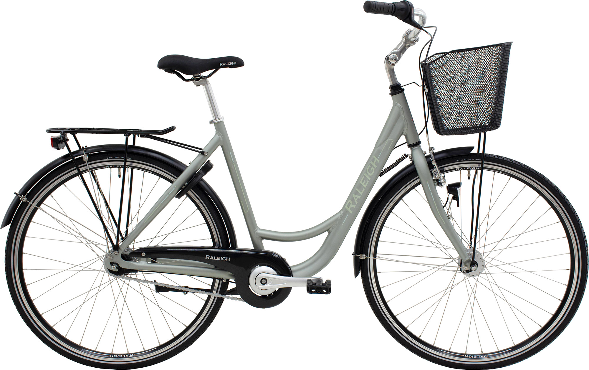 Raleigh Shopping Society Dame 7g 2026 Mat Sølv Grøn