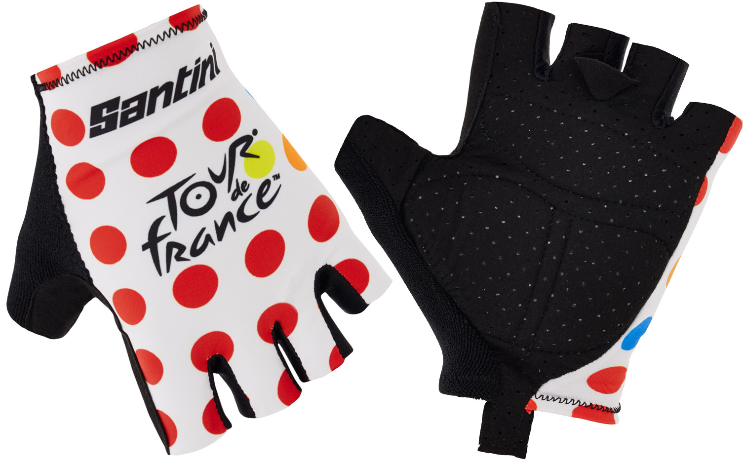 Santini Tour De France Fan Official Polka Dot Cycling Gloves