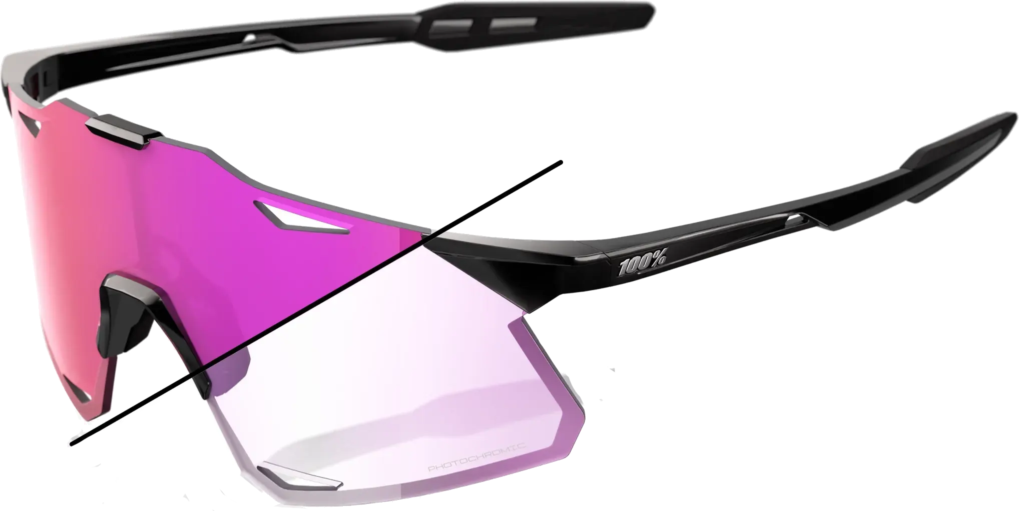 100 Hypercraft Gloss Black Photochromic Purple Mirror