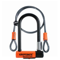 Kryptonite  -lock Evo Mini7 120cm Kabe Vf Bøjlelås   3x17 8cm Med Kabel Cykellås