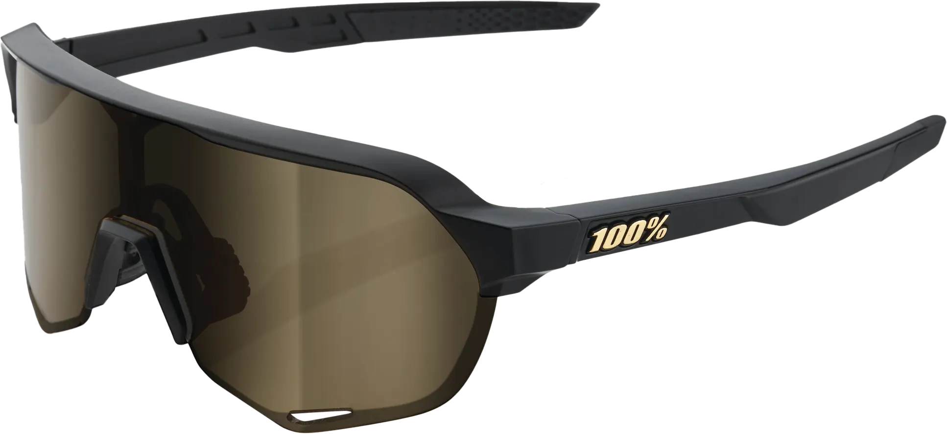 100 S2 Matte Black Soft Gold Mirror Lens