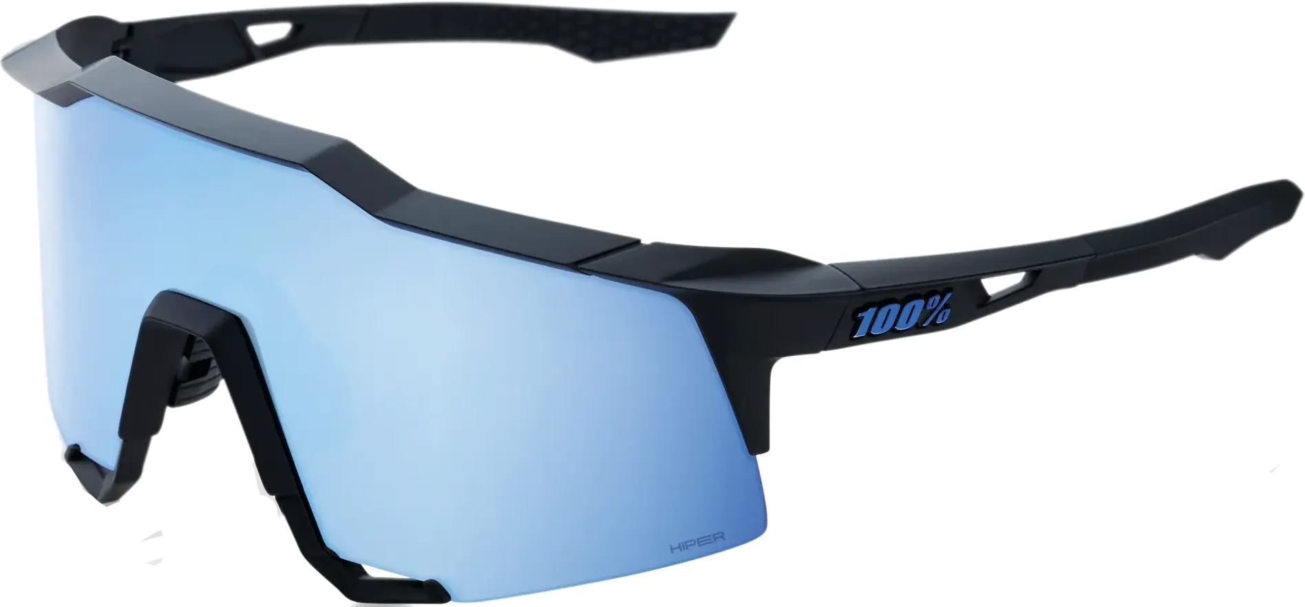 100 Speedcraft Matte Black Hiper Blue Multilayer Mirror Lens