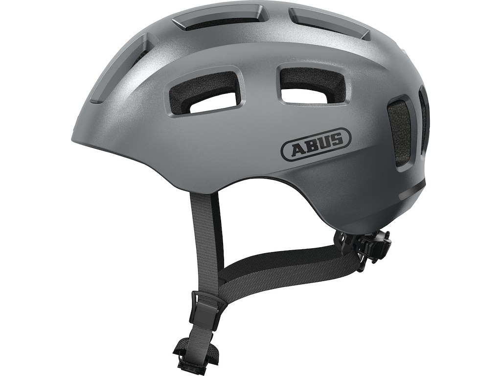 Abus Youn-      Cykelhjelm Graphite Silver Str      52-57 Cm
