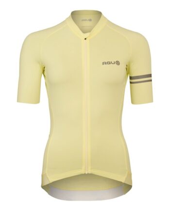 Agu Solid Performance Jersey Cykeltrøje Korte ærmer Dame Celestal Yellow Str