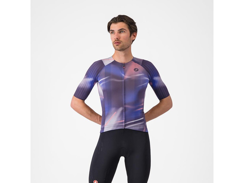 Castelli Aero Race 8s Jersey Cykeltrøje Korte ærmer Herre Night Shade Rosa Giro