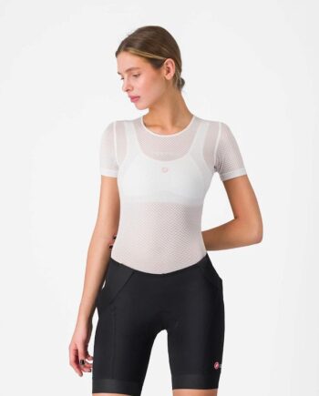 Castelli Pro Mesh Baselayer Svedundertrøje Korte ærmer Dame Hvid