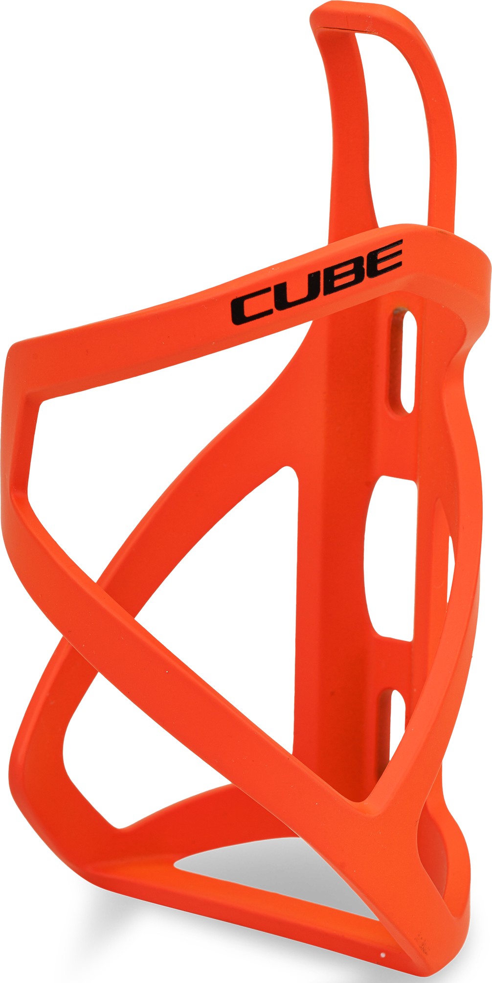 Cube Bottle Cage Hpp Dunkholder Sidecage Venstre Matt Orange   Glossy Black