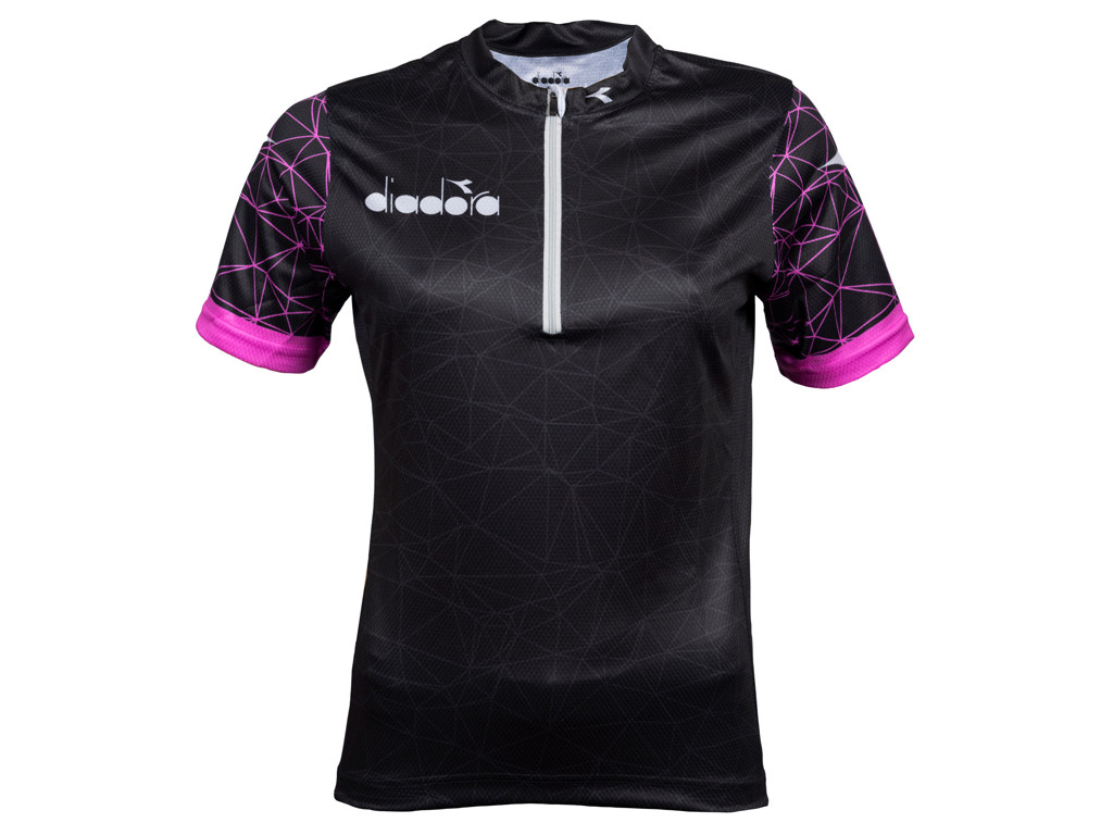 Diadora Agnes Cykeltrøje Med Korte ærmer Dame Str    Sort Med Pink