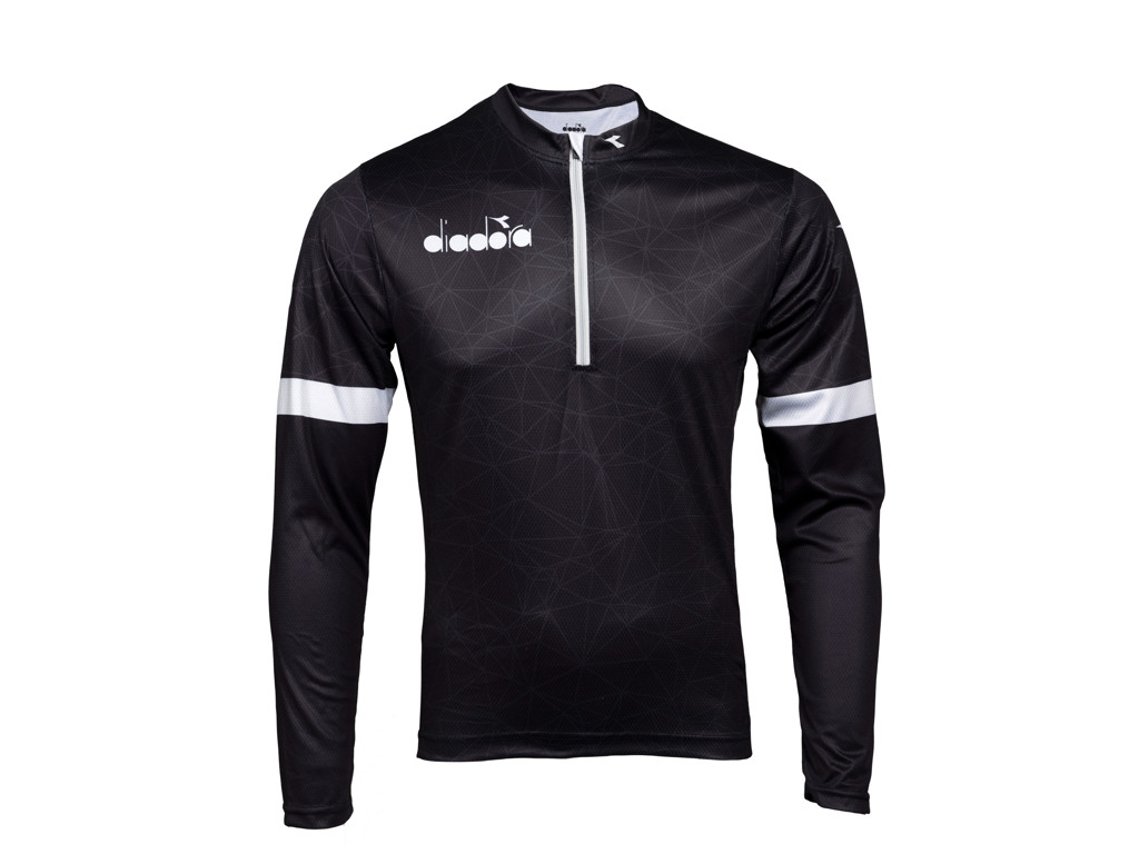 Diadora Valter Cykeltrøje Med Lange ærmer Str Sort Med Hvid