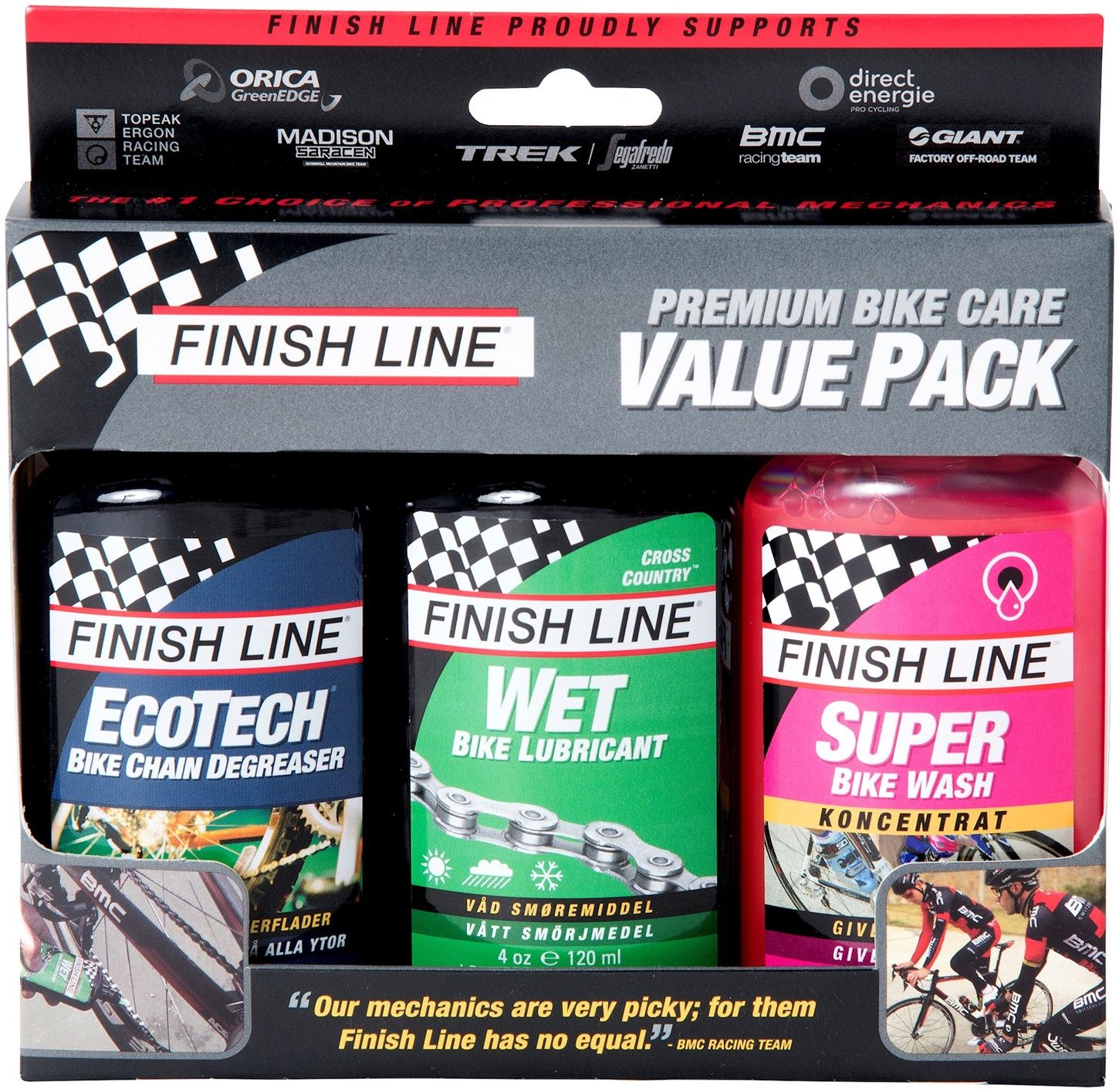Finish Line Plejemiddels Pakke   Stk Vask Affedt Olie Wet