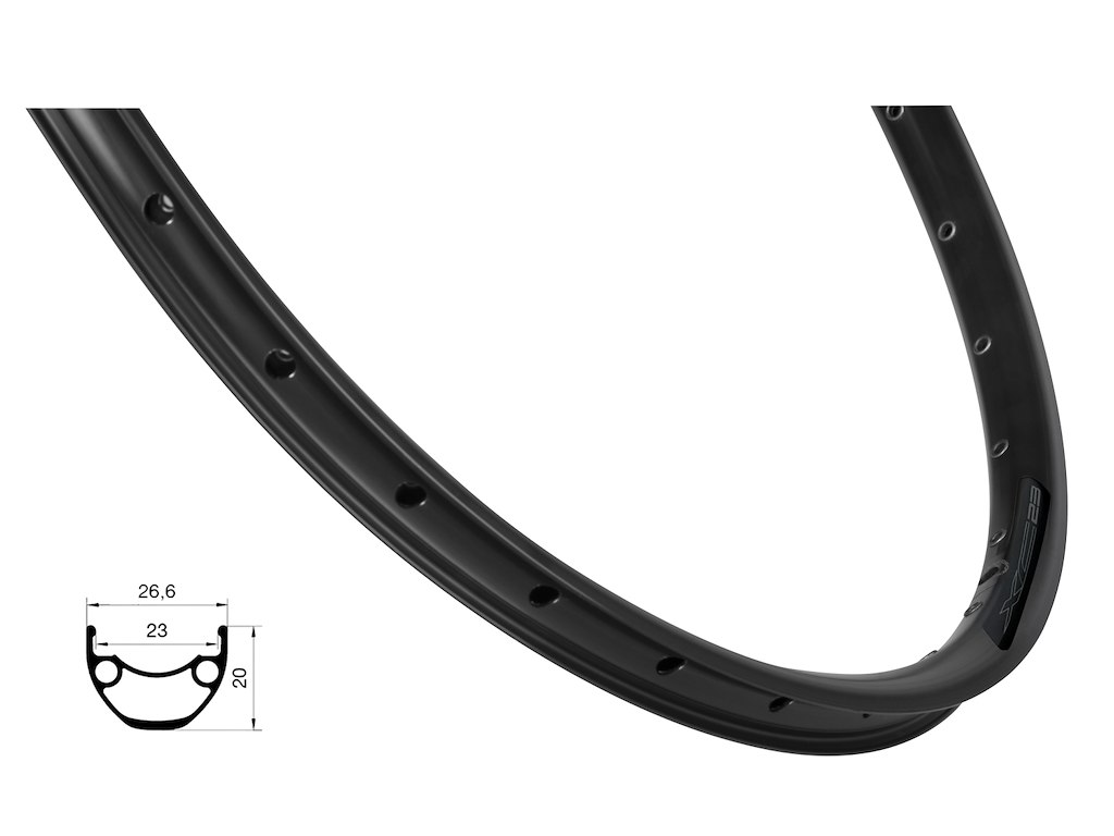 Force Xc Basic Fælg 27   Quot 584x23  Aluminium 36 Eger Huller Skivebremse Sort