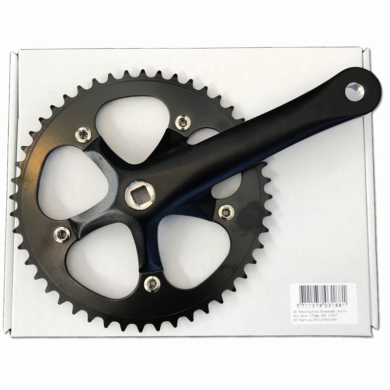 Kranksæt Solid Alu Sort 170mm 48t 32ã