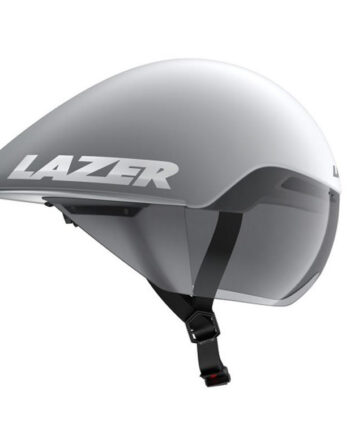 Lazer Volante Kineticore Cykelhjelm Time Trail 55-61 Cm Mat Hvid Sølv