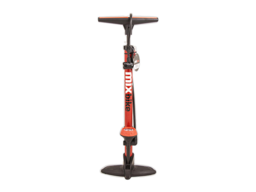 Mixbike Fodpumpe Med Manometer 160 Psi 11 Bar Rød