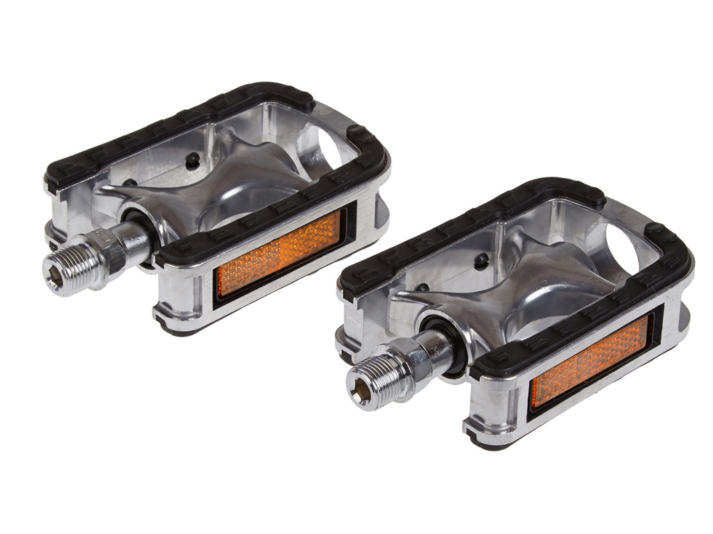 Pedaler Aluminium Non Slip Sølv Med Gummi