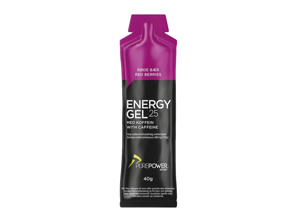 Purepower Energy Gel Røde Bær Med 32 Mg Koffein 40 Gram