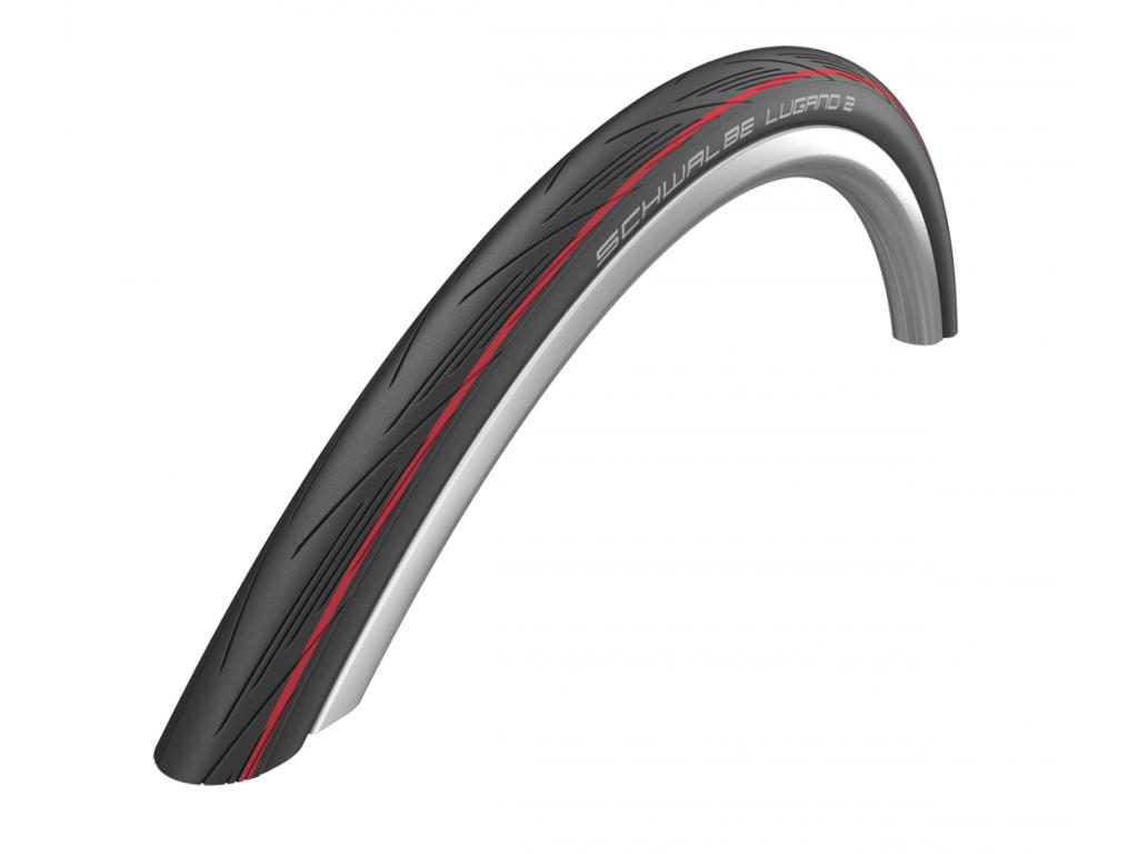 Schwalbe Lugano Ii -guard Tråddæk 700x25c 25-622 Sort Rød