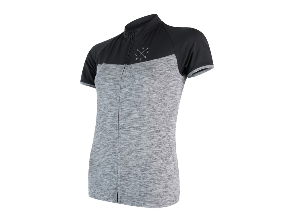 Sensor Motion Fz Jersey  Dame Cykeltrøje Med Kort ærme Grå Sort Str