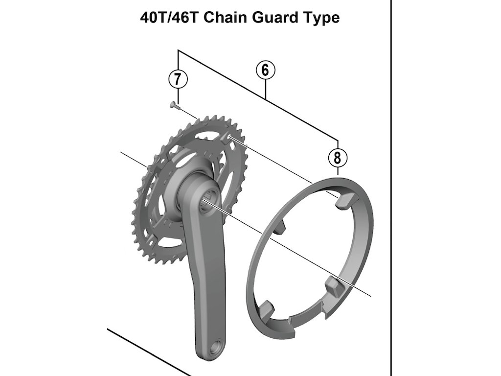 Shimano Cues 40 Tands Kædeskærm Og Monteringsskruer Til Kranksæt Model Fc-u4010-