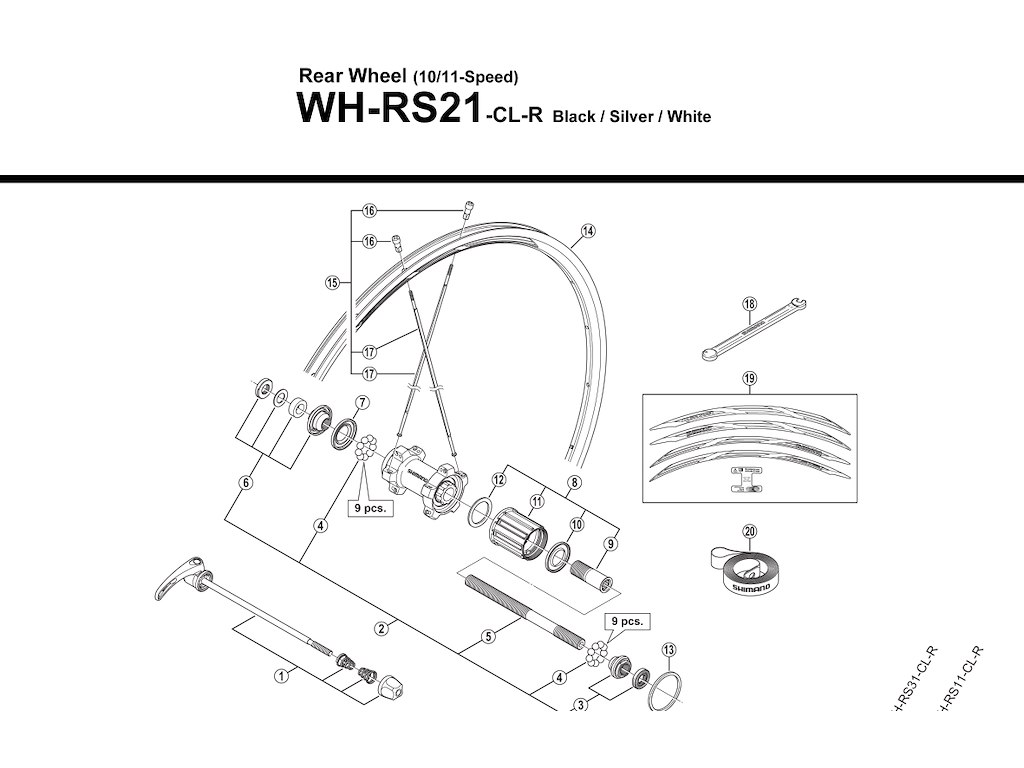Shimano Eger Til Baghjul Model Wh-rs21 304mm Lang