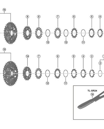 Shimano Ultegra Lock Ring Og Skive Til Kassette Model Cs-r8101-12 Gear