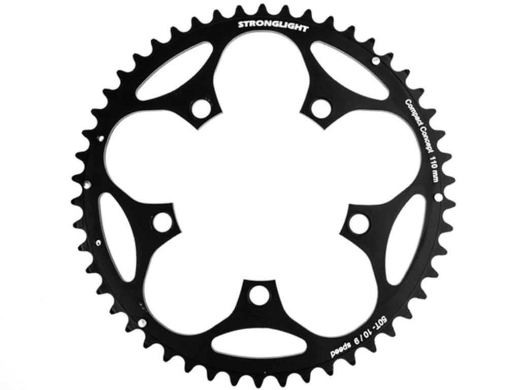 Stronglight Klinge 50 Tands ø110 Mm Huller 10 Speed Alu Sort