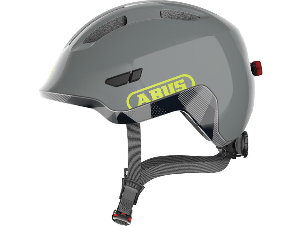 Abus Smiley Ace Led Cykelhjelm Til Børn Shiny Grey Str
