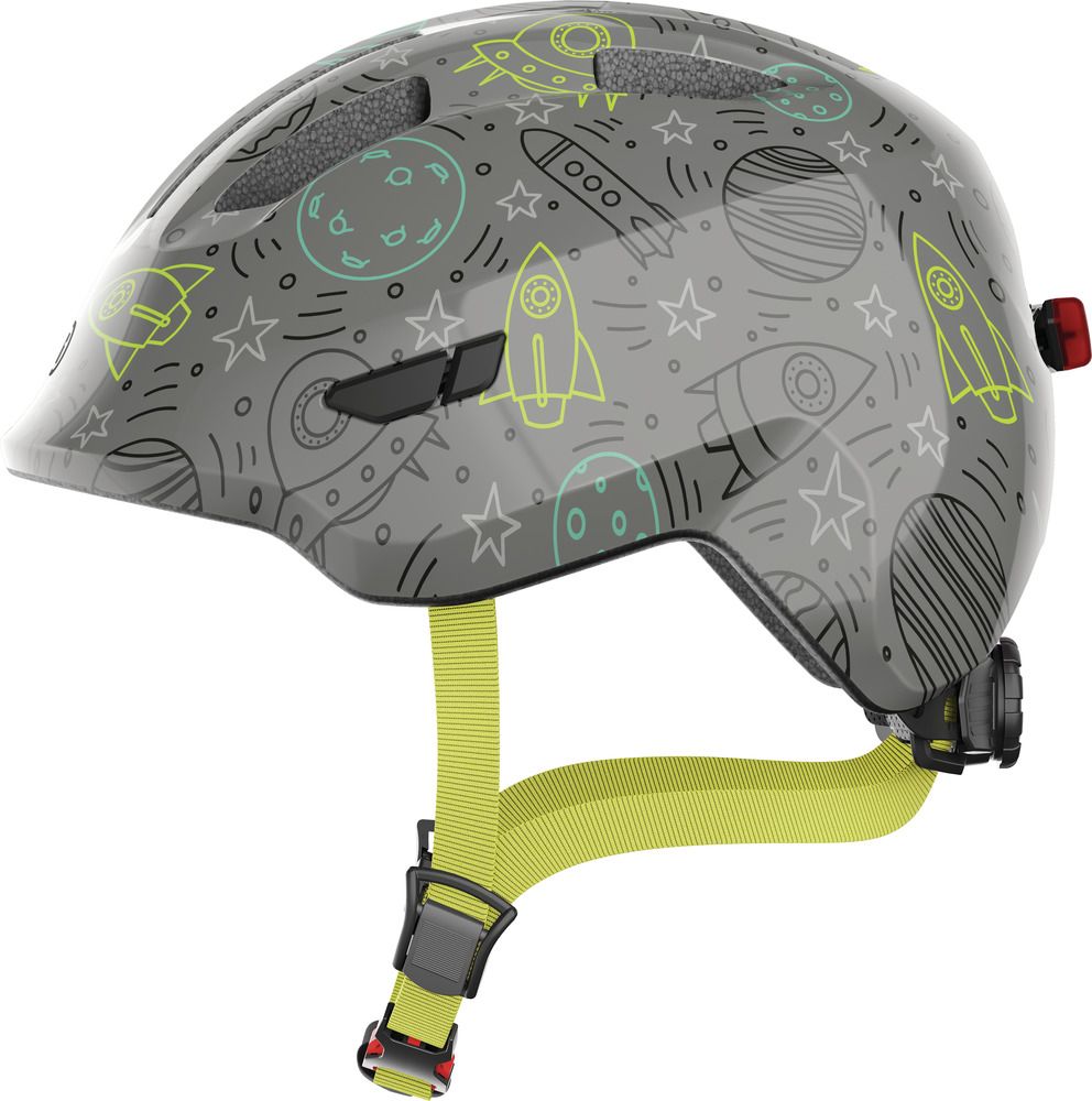 Abus Smiley Led Grey Space Børne Cykelhjelm Small 45-50 Cm Grå