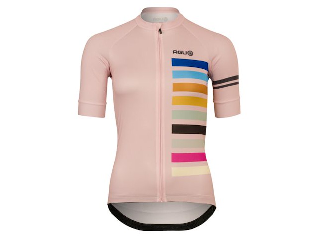 Agu Essential Rainbow Jersey Cykeltrøje Korte ærmer Dame Pink Frost Str