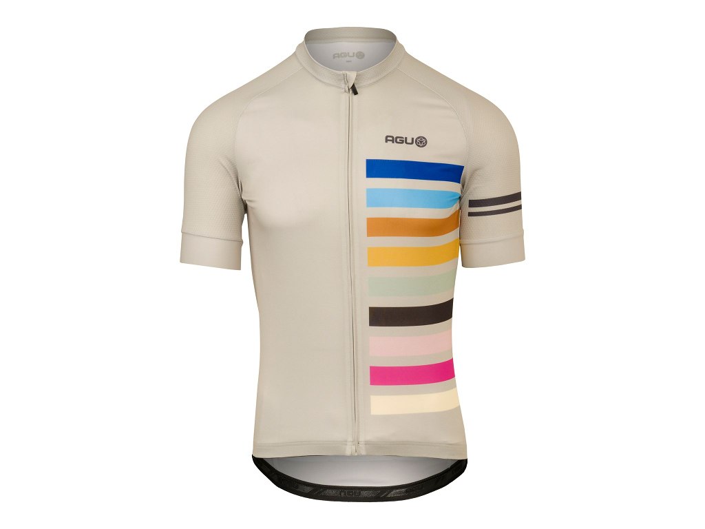 Agu Essential Rainbow Jersey Cykeltrøje Korte ærmer Herre Sustained Grey Str