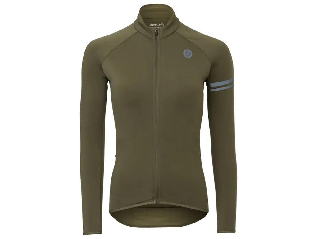 Agu  Thermo Jersey Essential Cykeltrøje Dame Army Grøn Str