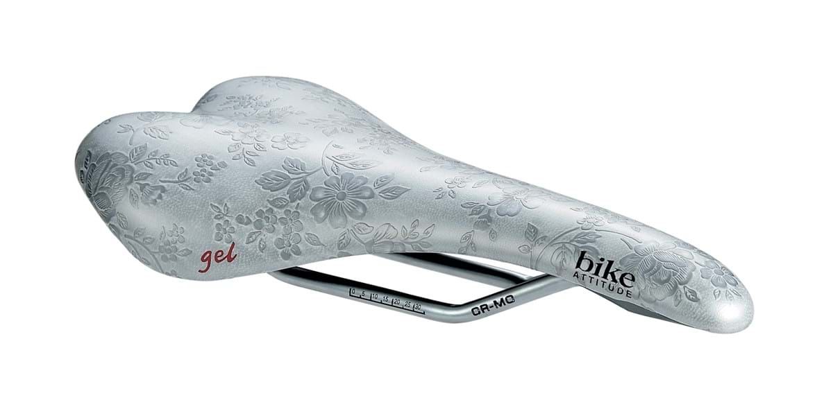Bike Attitude Race Gel Dame Cykelsadel    Blomster  140   270 Mm