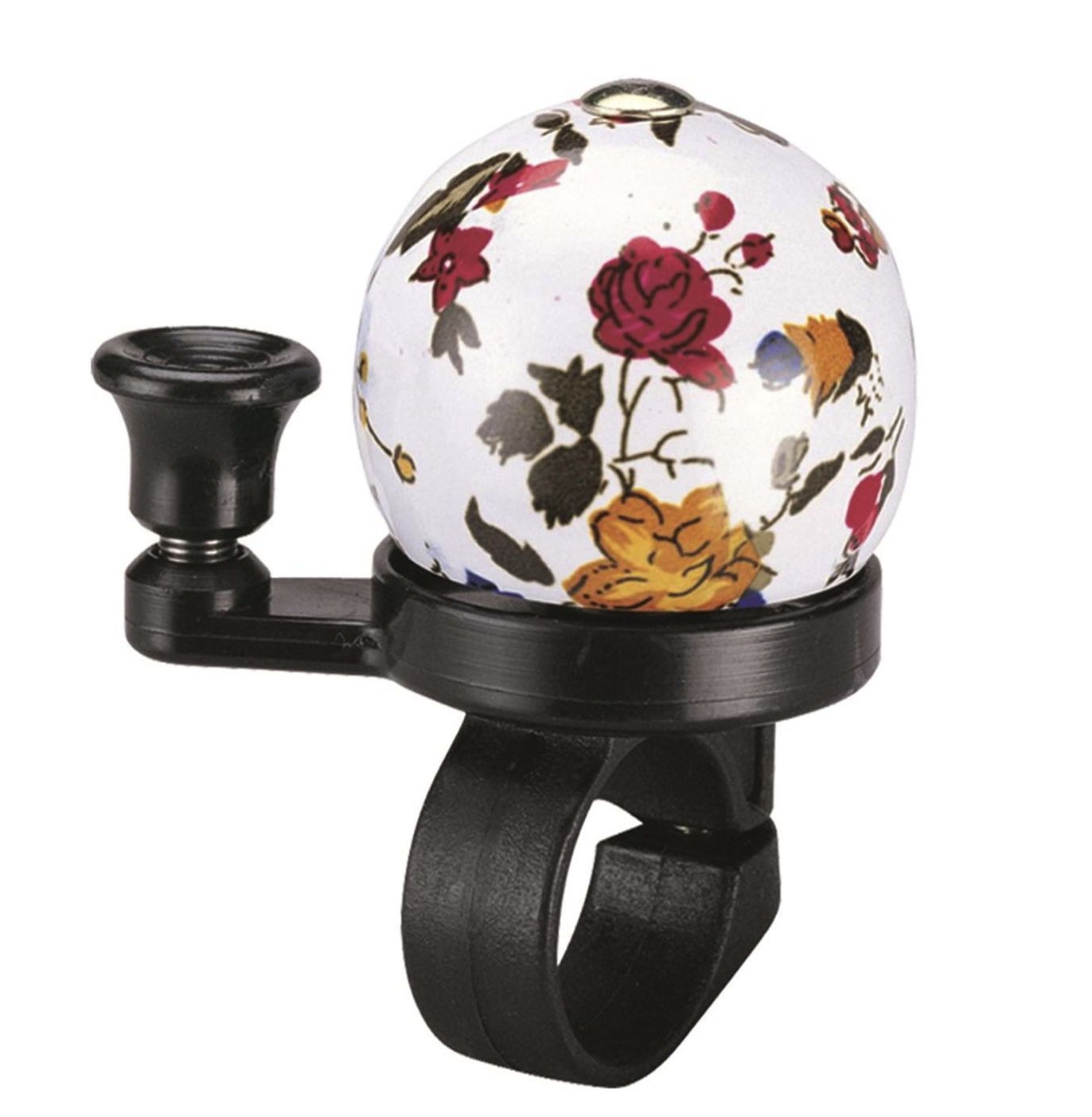 Bike Attitude Ringeklokke Med Blomster Alu Top   Hvid