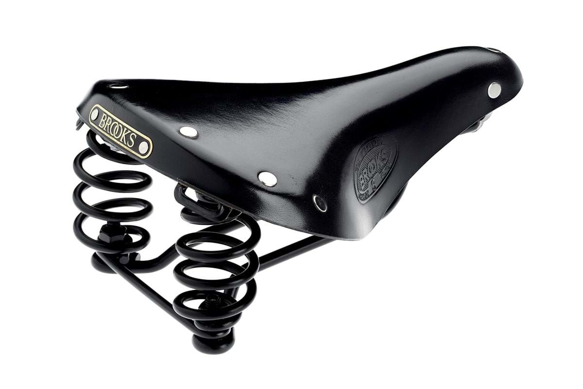 Brooks Flyer   Trekking Retro Læder Cykelsadel  Sort