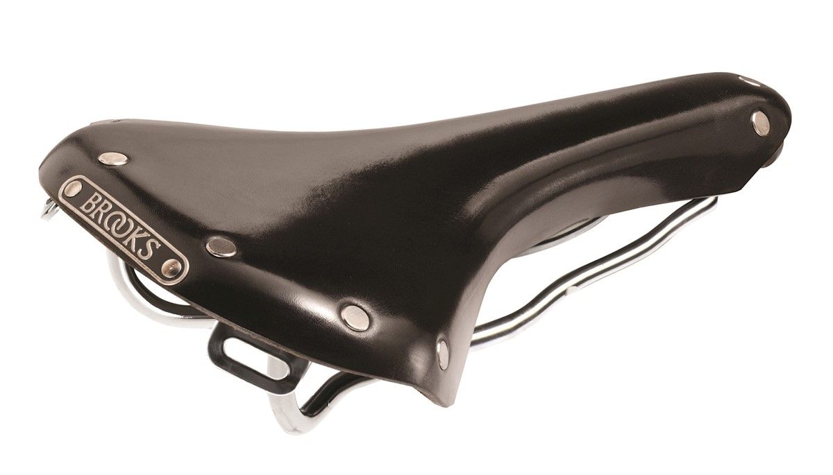 Brooks Shallow Antik Retro Læder Cykelsadel  Sort