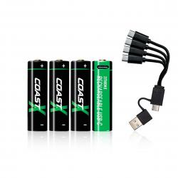 Coast   5v Aa Usb-  Genopladelige Batterier  Inkl  Ladekabel    Stk  Batteri