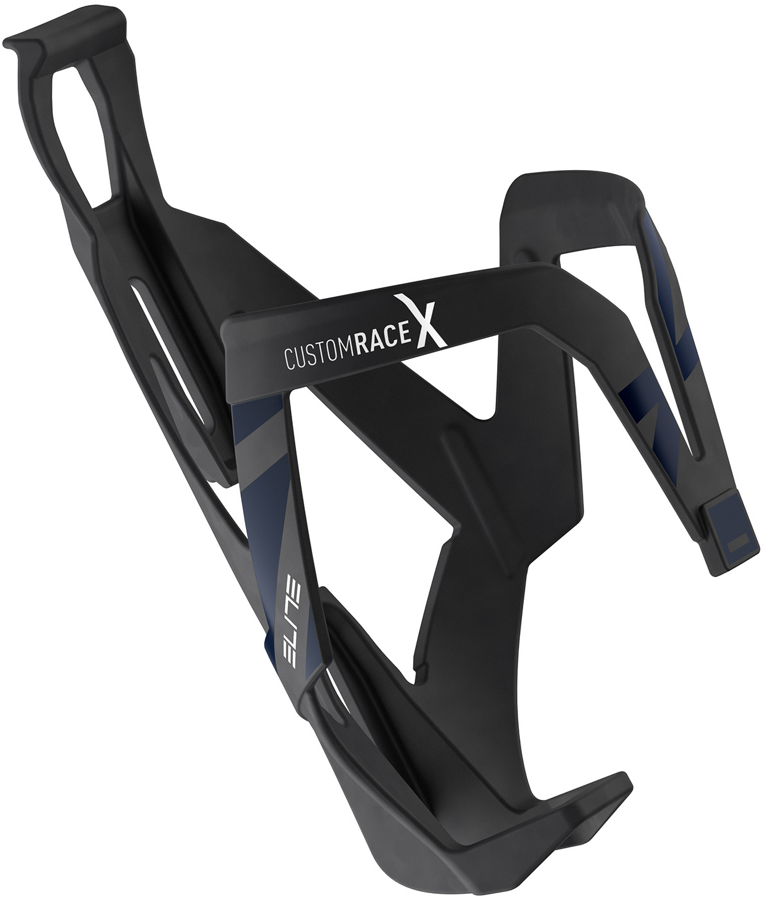 Elite Bottle Cage Custom Race   Black Skin Blue Graphic