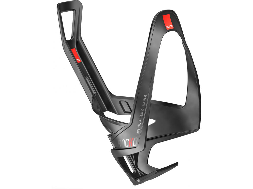 Elite Rocko Carbon Flaskeholder Med Mat Rød Grafik