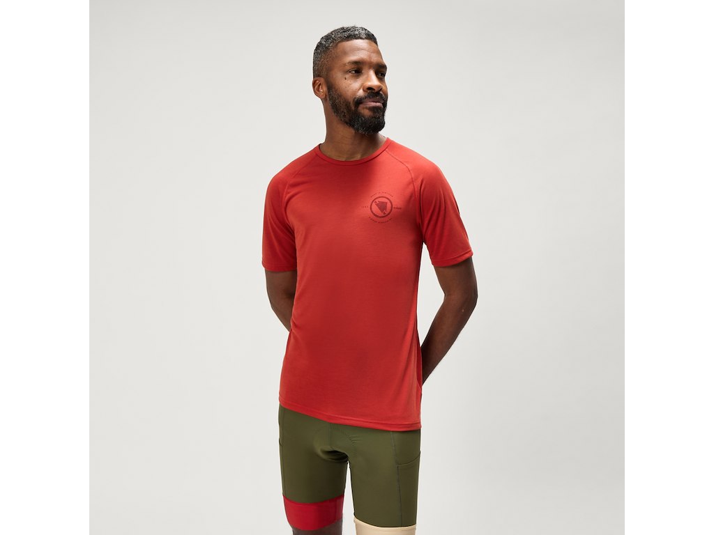 Endura Loop Tech Tee Cykeltrøje Korte ærmer Brick Red Str
