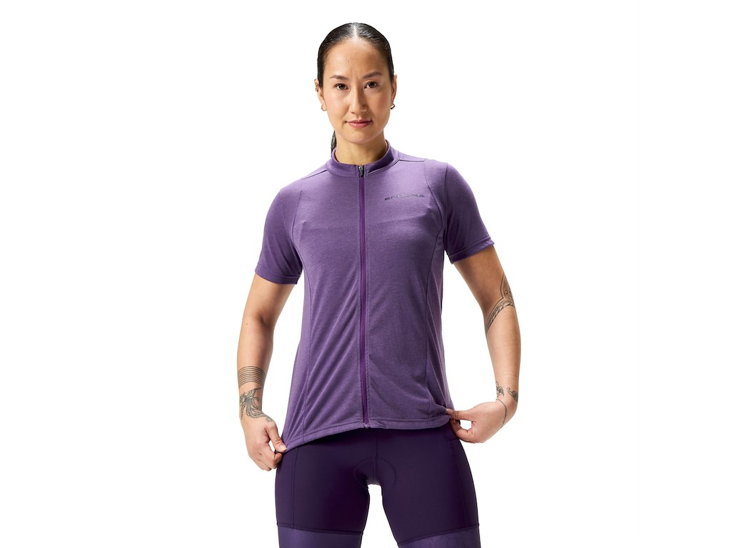 Endura Loop Zipped Cykeltrøje Korte ærmer Lilla Kvinde