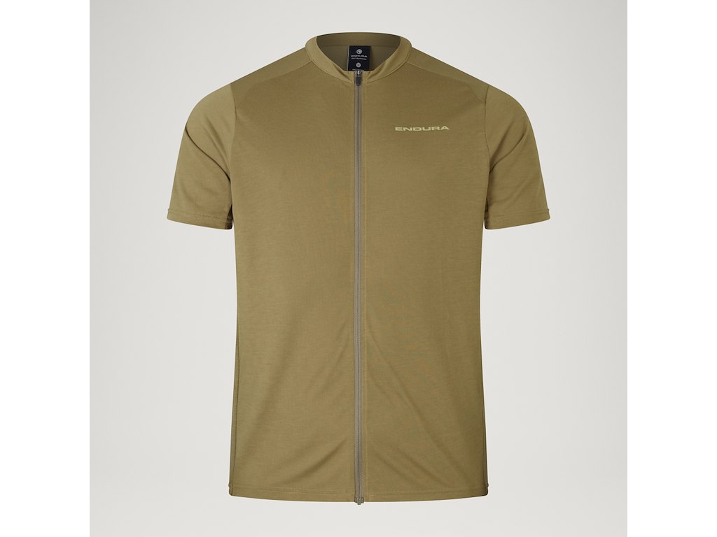 Endura Loop Zipped Jersey Cykeltrøje Korte ærmer Tweed Green