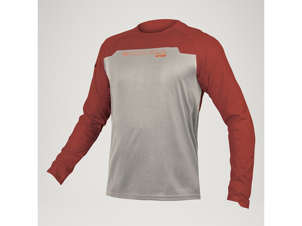 Endura Mt500 Burner Jersey Cykeltrøje Lange ærmer Brick Str