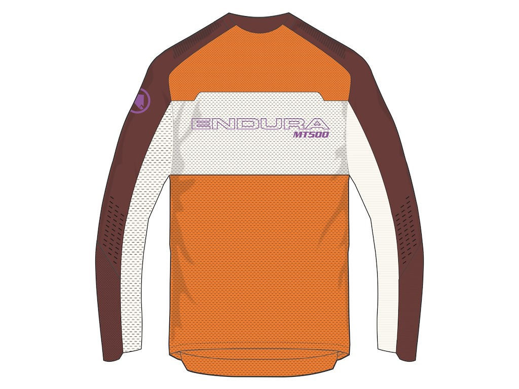 Endura Mt500 Burner Lite Jersey Cykeltrøje Lange ærmer End Orange Str