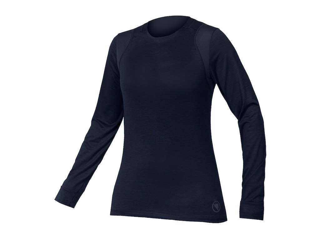 Endura Singletrack Jersey Cykeltrøje Lange ærmer Dame Midnight Blue Str