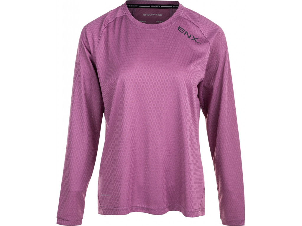 Endurance Jannie Cykel Mtb Trøje Lange ærmer Dame Argyle Purple Str 44