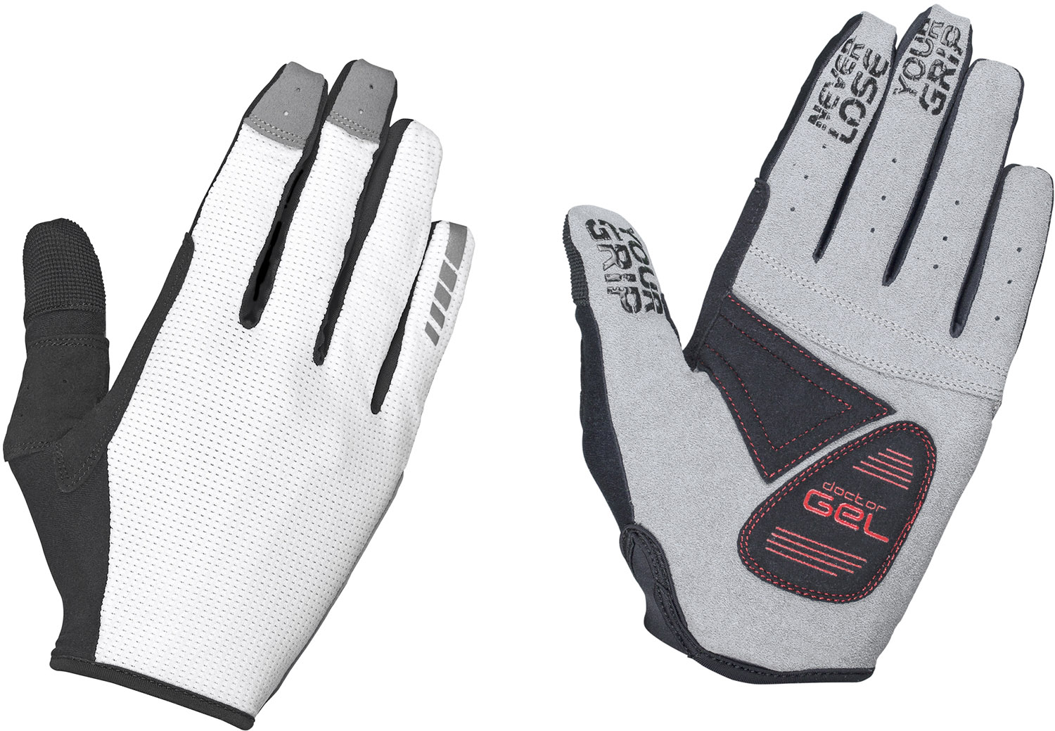 Gripgrab Shark Padded Full Finger Cykelhandske Hvid