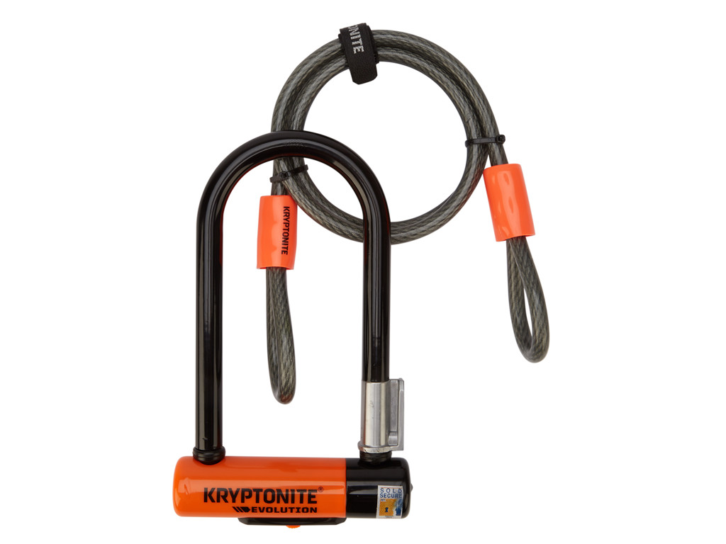 Kryptonite Bøjlelås Evolution Mini   Med Wire Til Ekstra Sikring