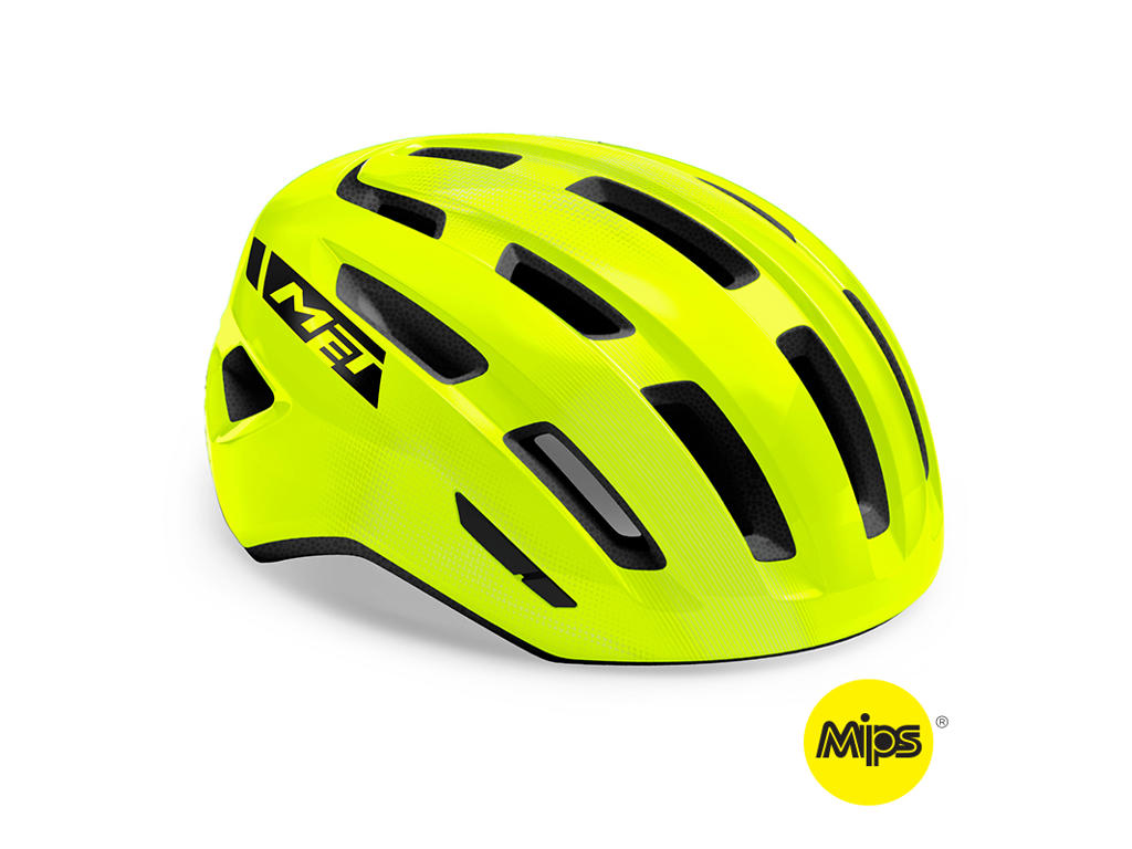 Met Miles Mips Cykelhjelm Crossover Gul Glossy Str 58-61 Cm