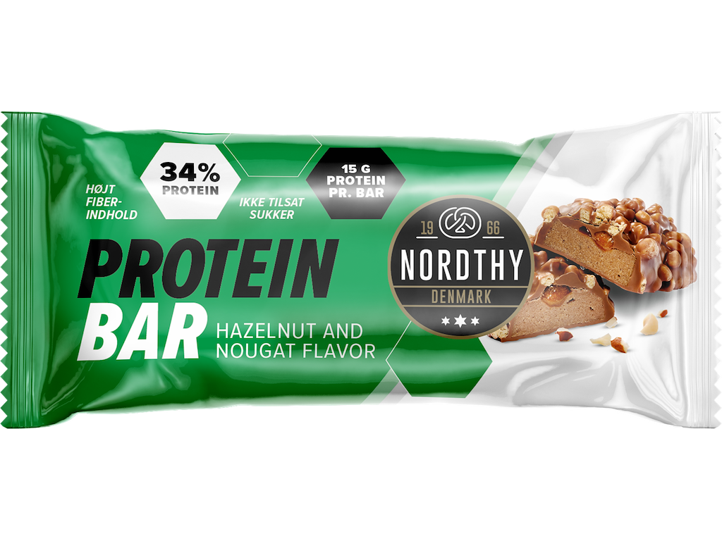 Nordthy Proteinbar Hasselnød Nougat 45g