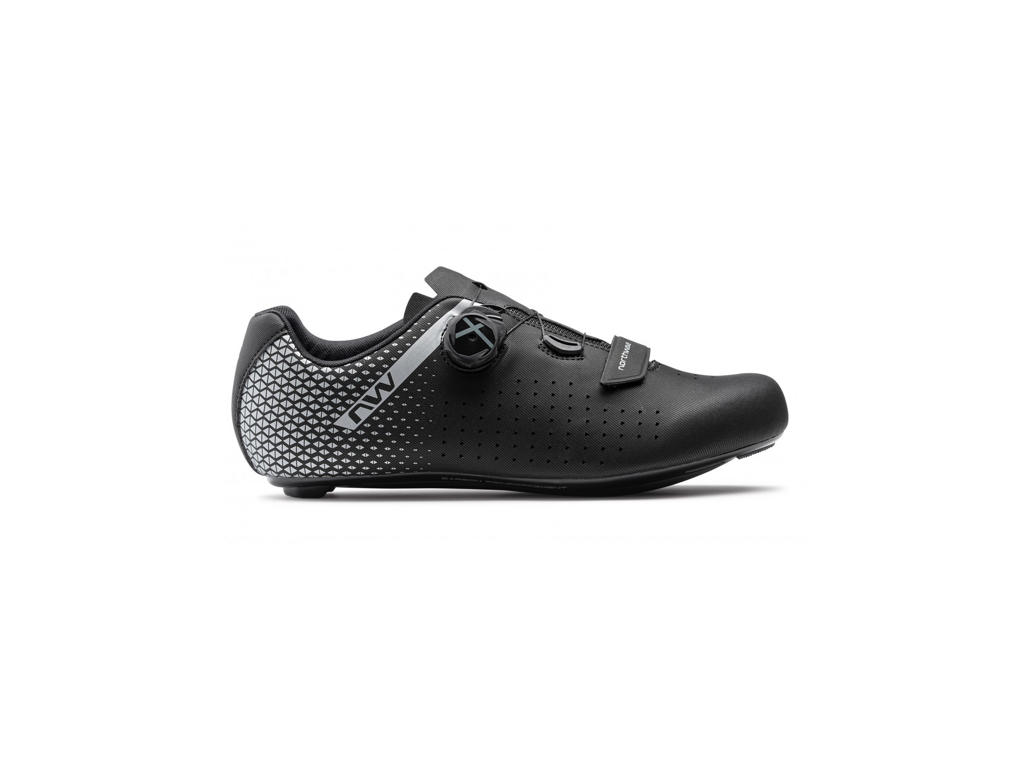 Northwave Core Plus   Wide Cykelsko Sort Sølv-43